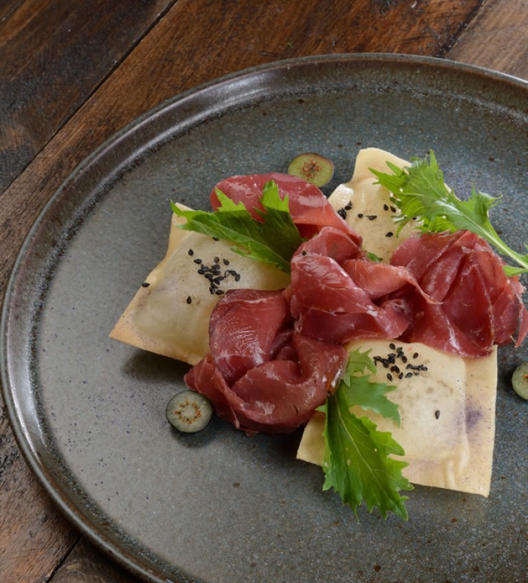 Croquette di patateal tartufo nero con Bresaola d’Autore Panzeri La Tartufata by Claudio Sadler